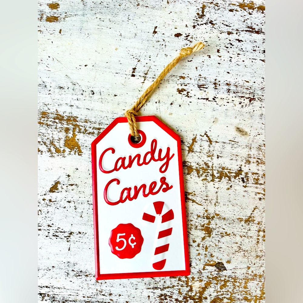 *Candy Canes Metal Tag